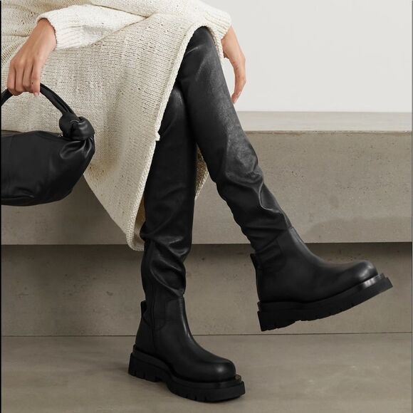 Bottega Veneta Black Over the Knee Boots - Picture 1 of 10
